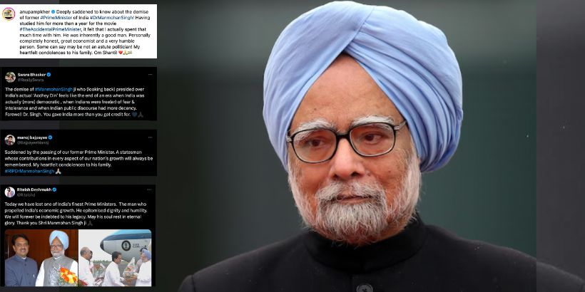 Bollywood celebrities paid tribute to Former PM Dr. Manmohan Singh